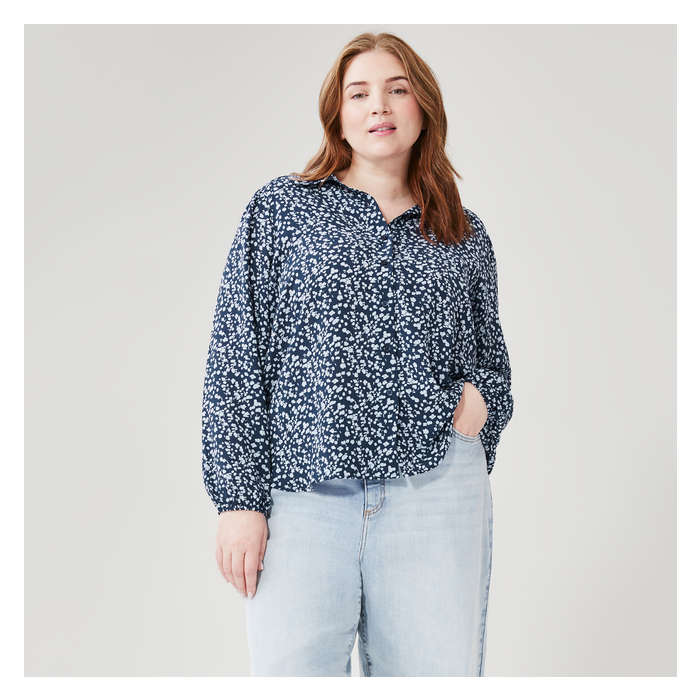 Women+ Puff Sleeve Button-Down Shirt